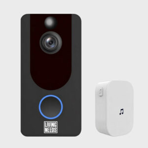 Living Needs – Video Deurbel met Camera – Zwart – 1080P HD – Draadloos – met Bewegingsdetectie – Live meekijken via App