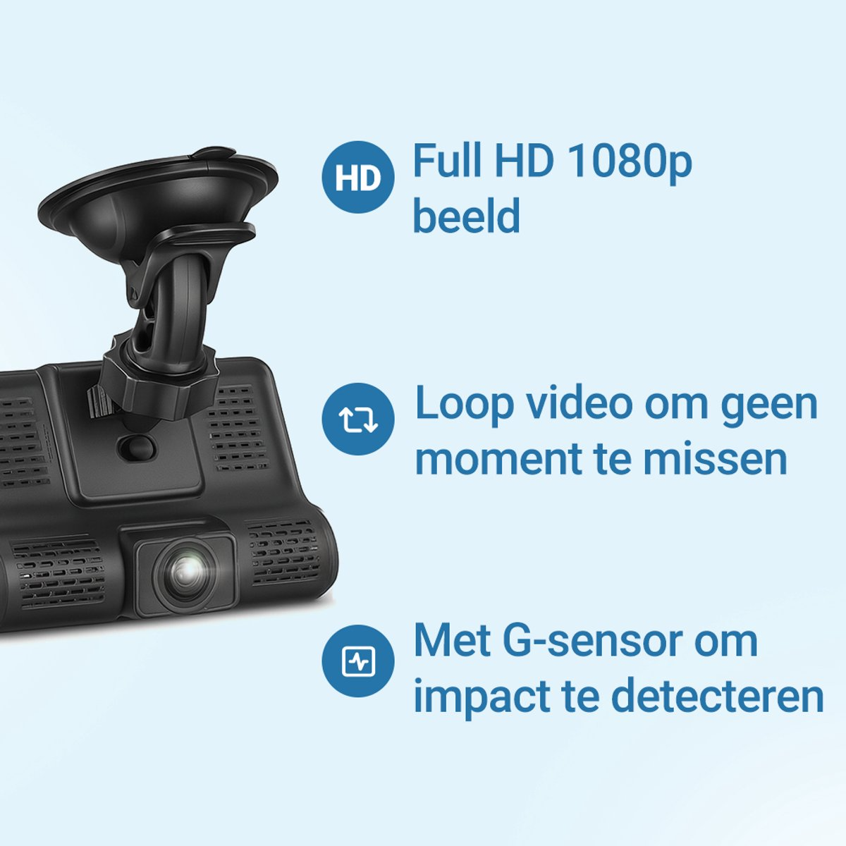 Living Needs Dashcam Auto – Voor & Achter Full HD Camera – Parkeerstand – G-sensor – Nachtvisie – 170° Groothoek - Image 5