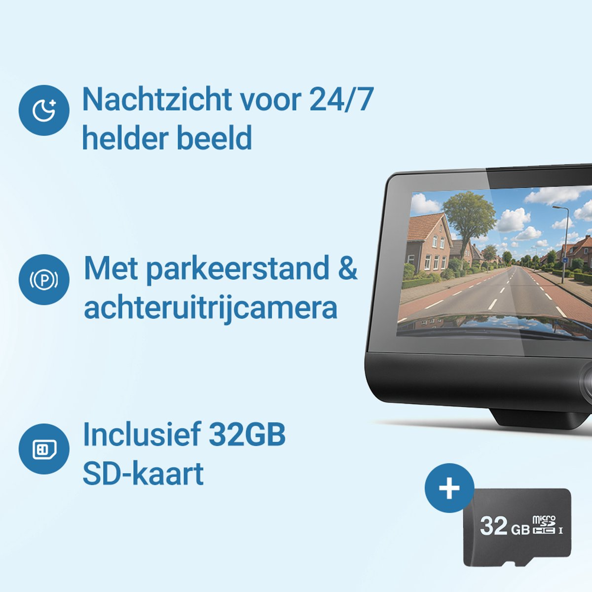 Living Needs Dashcam Auto – Voor & Achter Full HD Camera – Parkeerstand – G-sensor – Nachtvisie – 170° Groothoek - Image 4
