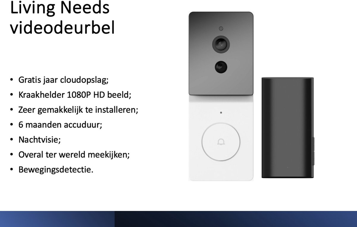 Living Needs – Draadloze Deurbel – Videodeurbel – Deurbel met Camera – Gratis Cloudservice - Image 6