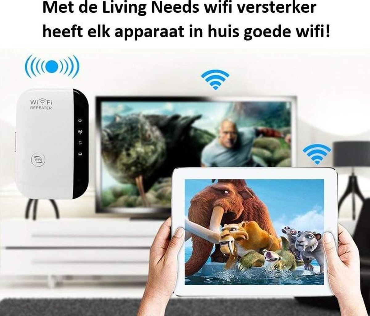 Living Needs WiFi Versterker Stopcontact – 1200 Mbps – Plug & Play – Zwart - Image 6
