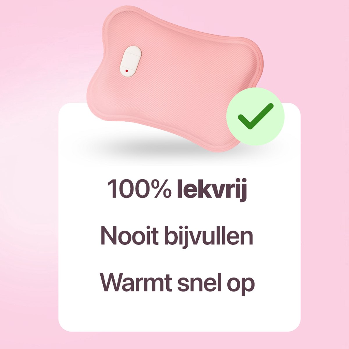 Living Needs Elektrische Kruik – Roze – Oplaadbare Warmwaterkruik - Image 4