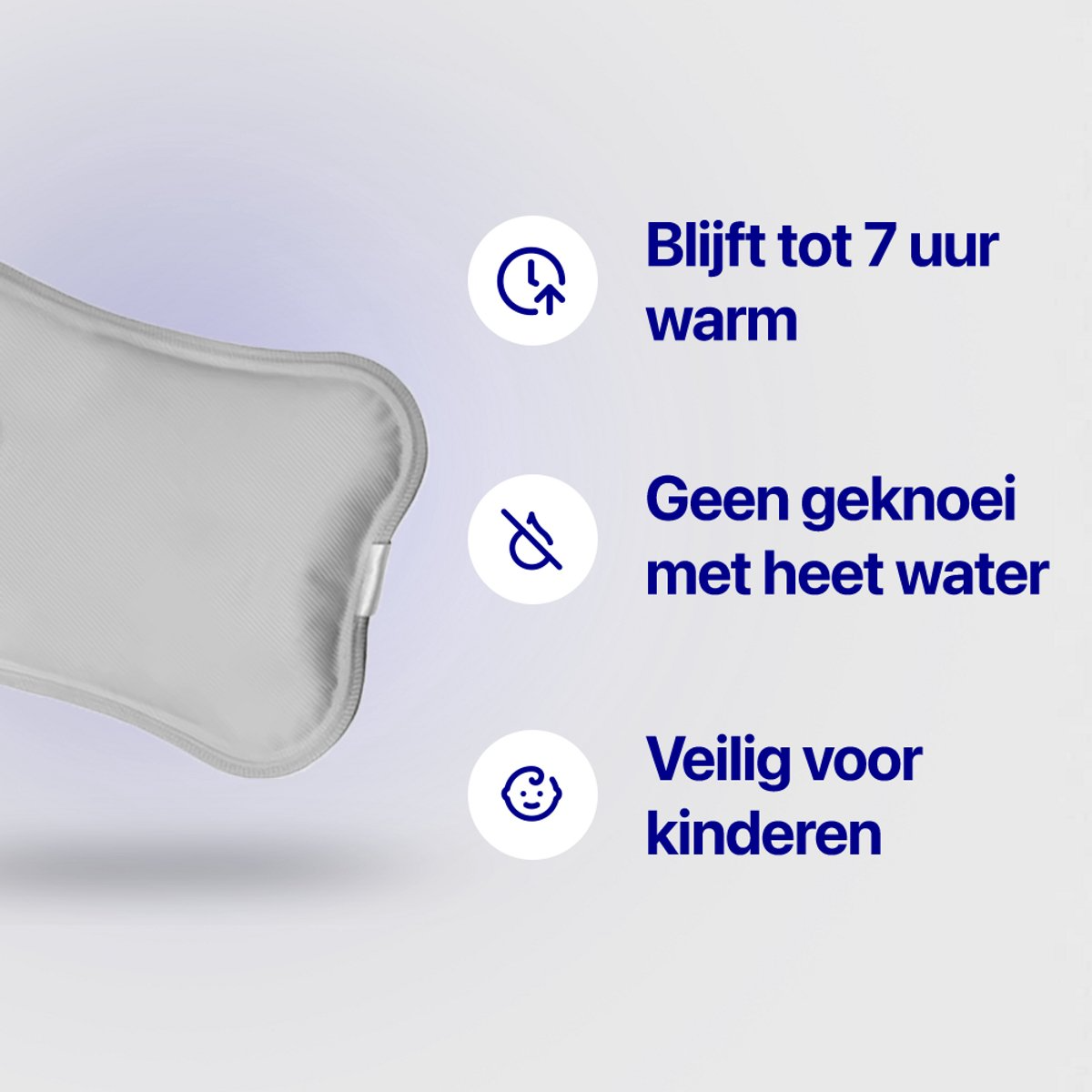 Living Needs Elektrische Kruik – Grijs – Oplaadbare Warmwaterkruik - Image 5