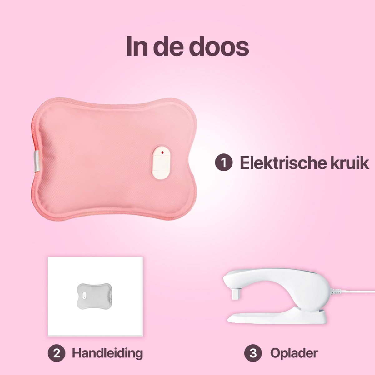 Living Needs Elektrische Kruik – Roze – Oplaadbare Warmwaterkruik - Image 7