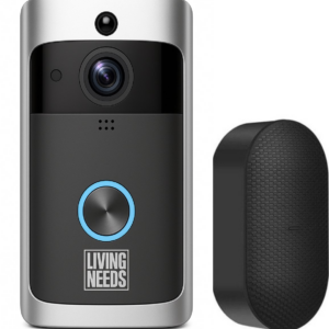 Living Needs – Slimme Video Deurbel met Camera – Donkergrijs – Full HD – Nachtzicht – App & Bewegingsmelder – Draadloos