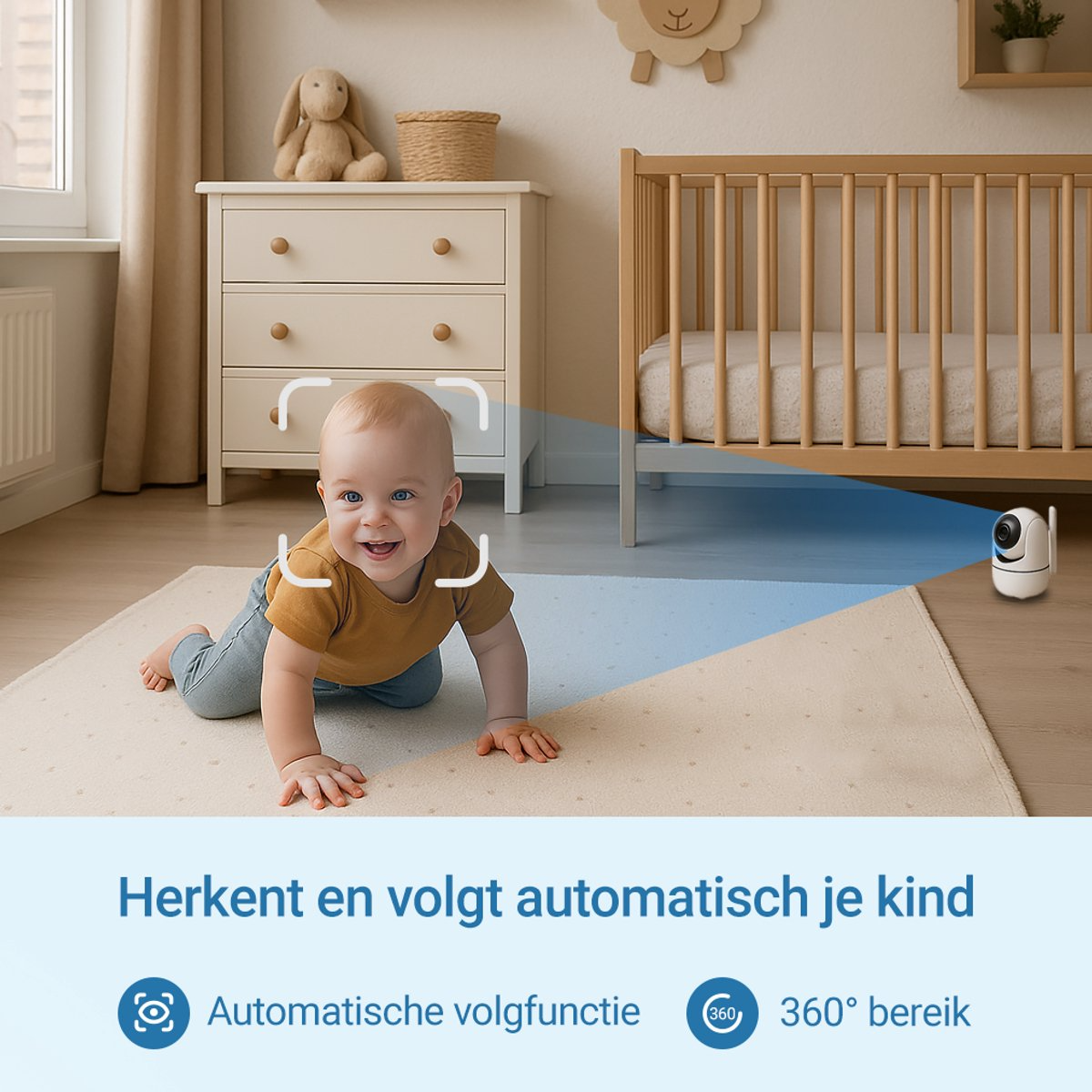 Living Needs – Babyfoon met Camera en App – Zwart – Full HD Nachtzicht – Baby monitor met Geluids- en Bewegingsdetectie - Image 6