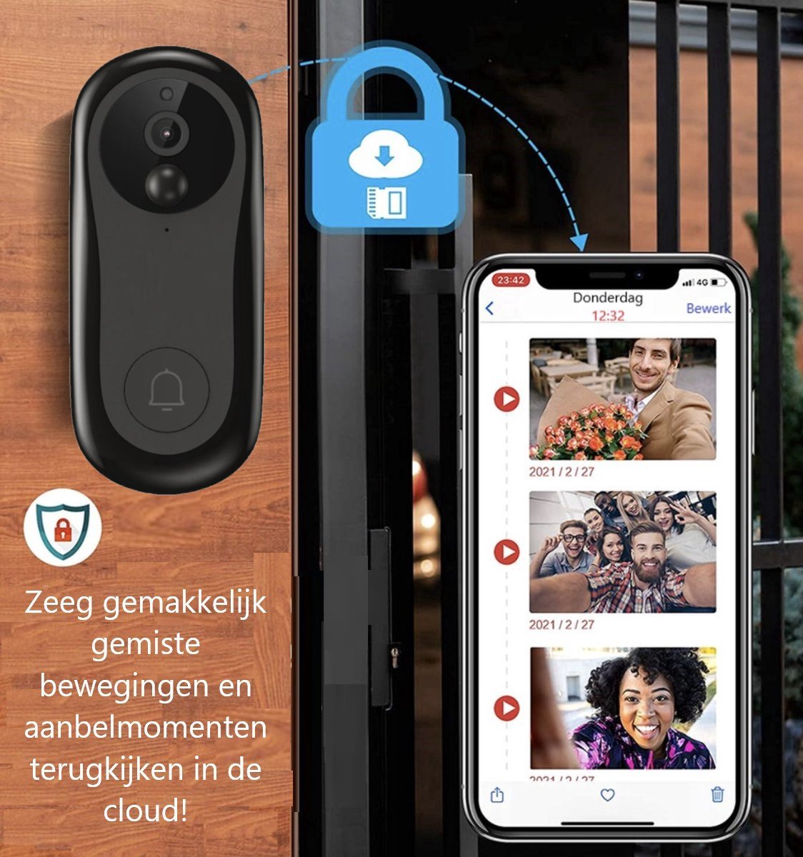 Living Needs Draadloze Deurbel – HD Video Deurbel – Deurbel met Camera – 1080P HD - Image 2
