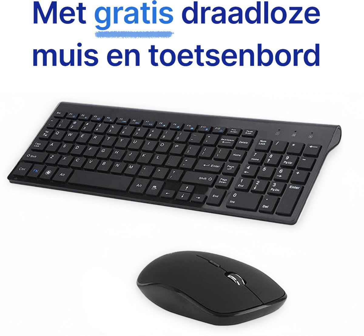 Living Needs Monitor Arm – 2 Schermen – Zwart – Inclusief Draadloze Muis en Toetsenbord - Image 6