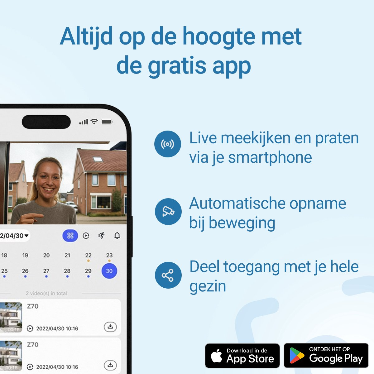 Living Needs – Slimme Video Deurbel met Camera – Donkergrijs – Full HD – Nachtzicht – App & Bewegingsmelder – Draadloos - Image 3