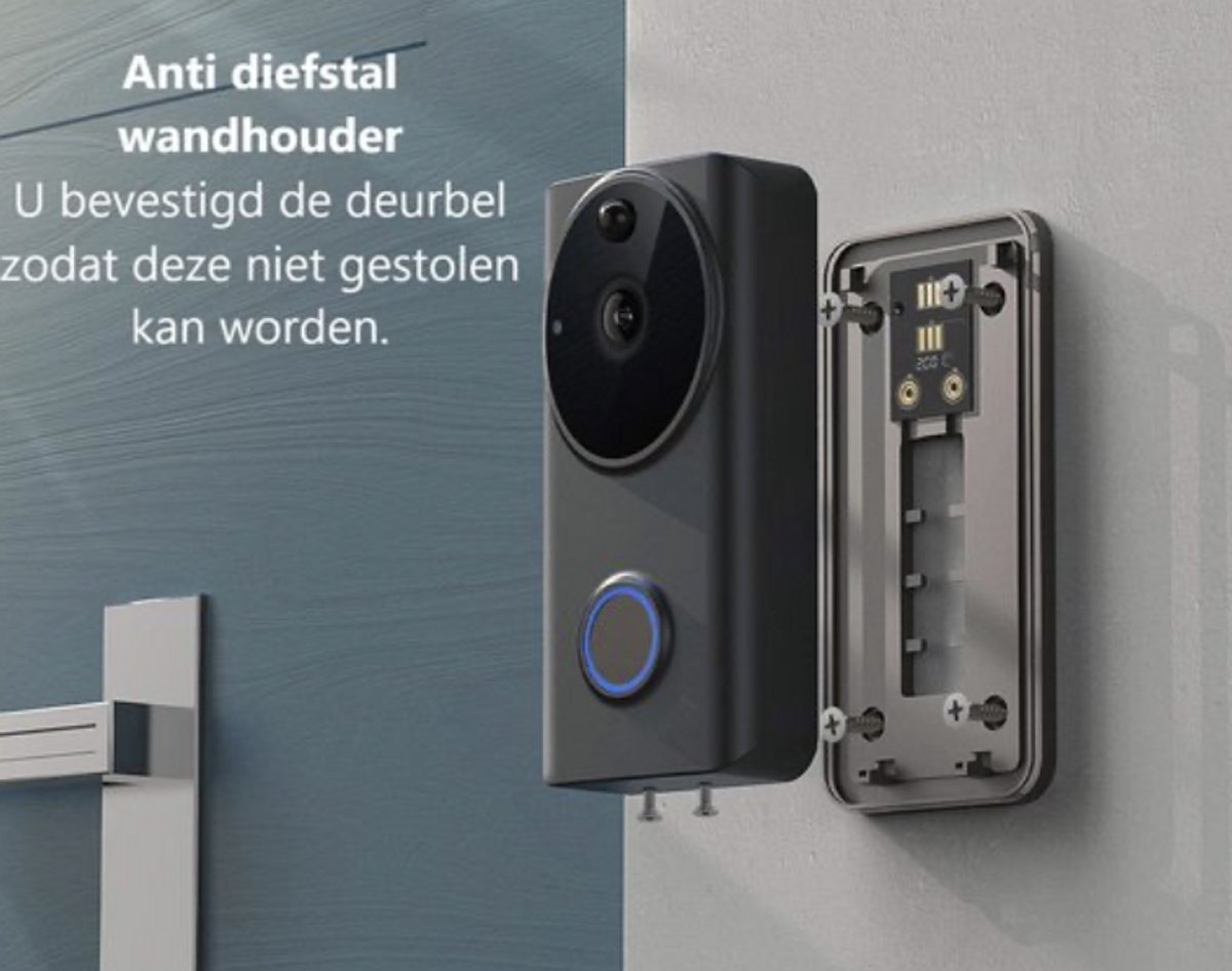 Living Needs – Draadloze Deurbel – HD Video Deurbel – Deurbel met Camera – 1080P HD Wit - Image 7