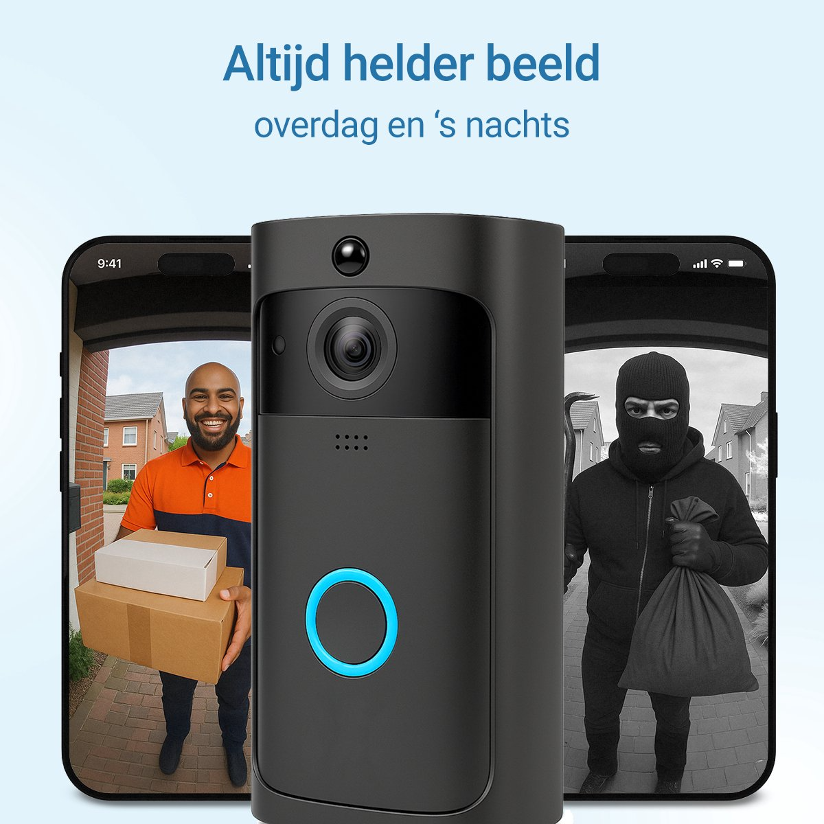 Living Needs – Slimme Video Deurbel met Camera – Full HD – Nachtzicht – App & Bewegingsmelder – Draadloos - Image 6